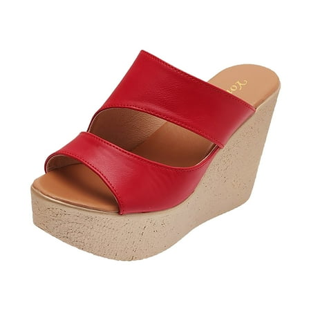iOPQO Women s sandals Ladies Summer Fashion Platform Solid Color Casual Slope Slippers Ladies Summer Fashion Red 39
iOPQO Women s sandals Ladies Summer Fashion Platform Solid Color Casual Slope Slippers Ladies Summer Fashion Red 39