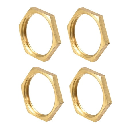 Uxcell G1 Lock Nut Hex Brass Female Locknut for Plumbing 4 Pack