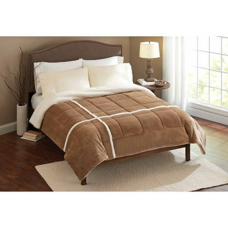 Better Homes and Gardens Velvet Plush Reverse to Sherpa Bedding Comforter