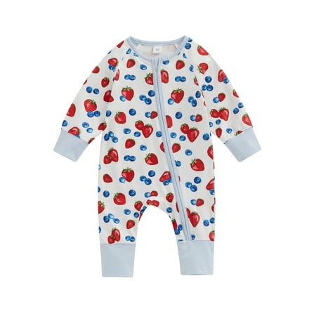 Lamuusaa Baby Jumpsuit Long Sleeve Crew Neck Strawberry/Flower Print Fall Romper Clothes for Boys Girls
Lamuusaa Baby Jumpsuit Long Sleeve Crew Neck Strawberry/Flower Print Fall Romper Clothes for Boys Girls