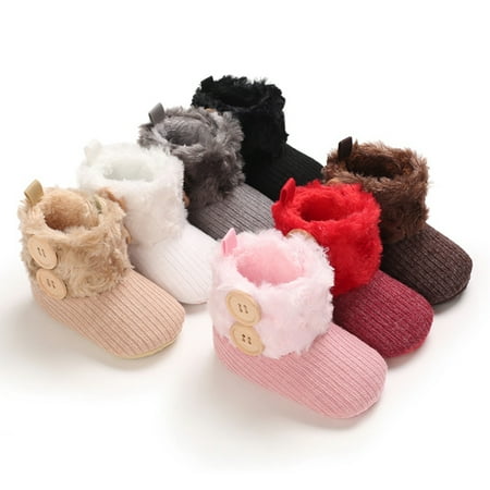 Winter Newborn Baby Boys Girls Snow Boots Soft Sole Anti-Slip Shoes