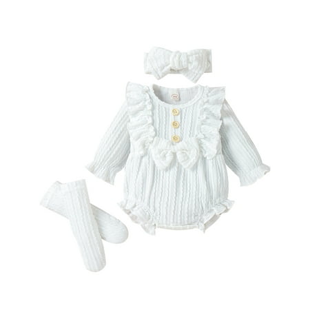 elfinBE Newborn Baby Girl Toddler Solid Long Sleeve Ruffle Romper Socks And Hairband 3PCs Outfits Set 0-12M
elfinBE Newborn Baby Girl Toddler Solid Long Sleeve Ruffle Romper Socks And Hairband 3PCs Outfits Set 0-12M
