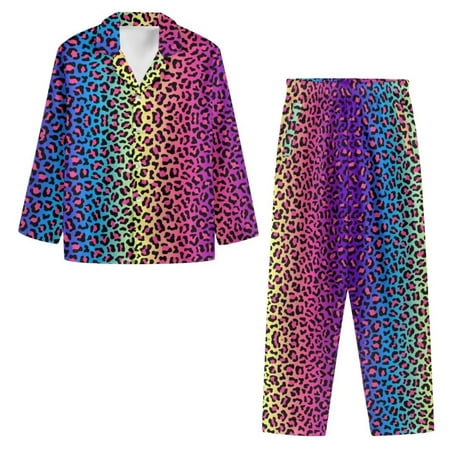 NETILGEN Colorful Leopard Print Button Front Pajama Tops for Women Loose Fit Button Down Gowns for Women Sleepwear 2PCS Set Breathable Button Down Pj Sets for Women
NETILGEN Colorful Leopard Print Button Front Pajama Tops for Women Loose Fit Button Down Gowns for Women Sleepwear 2PCS Set Breathable Button Down Pj Sets for Women