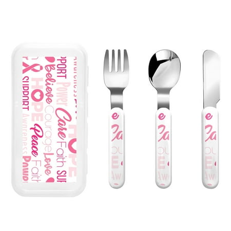 Gaeub Breast Cancer Ribbons Awareness (2) Print 3-Piece Children Knife Spoon Fork Set Stainless Steel Child Flatware Set Kids Utensils Set with Case for Lunch Box (Fork Spoon Knife Combo)
Gaeub Breast Cancer Ribbons Awareness (2) Print 3-Piece Children Knife Spoon Fork Set Stainless Steel Child Flatware Set Kids Utensils Set with Case for Lunch Box (Fork Spoon Knife Combo)