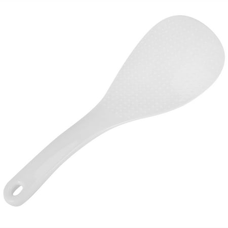Clepra Kitchen Dotted White Plastic Flat Rice Scoop Paddle Meal Spoon
