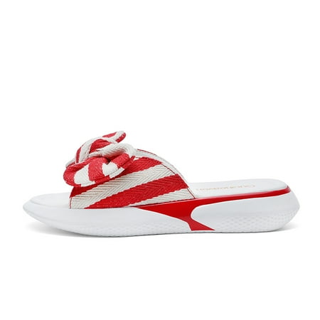 Women‘s Big Bowknot Striped Beach Sandals Fashionable Non-slip Open Toe Slides Shoes Outdoor Flat Slippers
Women‘s Big Bowknot Striped Beach Sandals Fashionable Non-slip Open Toe Slides Shoes Outdoor Flat Slippers