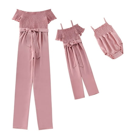 Ruziyoog Parent-child Summer Fashion Solid Color Ruffles Beach Fly Sleeve Jumpsuit Mother-daughter Suit Baby Pink 18-24 Months
Ruziyoog Parent-child Summer Fashion Solid Color Ruffles Beach Fly Sleeve Jumpsuit Mother-daughter Suit Baby Pink 18-24 Months