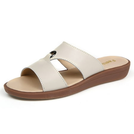 Lopsie Women s Flat Elastic Slip Slops Fashion Sandals for Summer