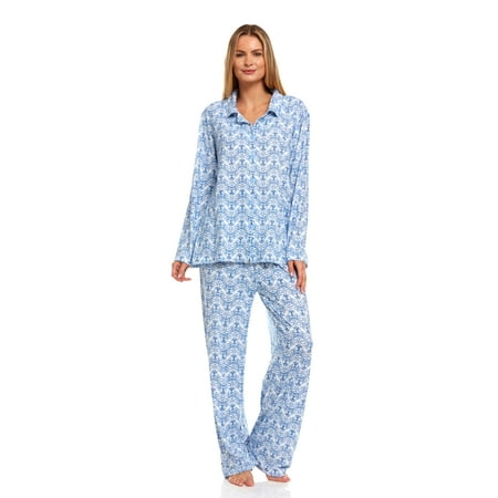 Lati Fashion Women Sleepwear Pajamas Female Long Sleeve Button Down Pajamas set Blue L
Lati Fashion Women Sleepwear Pajamas Female Long Sleeve Button Down Pajamas set Blue L