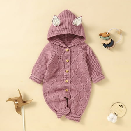 Hunpta Newborn Infant Boys Girls Solid Warm Knitted Sweater Baby Hooded Jumpsuit Romper With Fox Ear 1 Piece Outfits Clothes
Hunpta Newborn Infant Boys Girls Solid Warm Knitted Sweater Baby Hooded Jumpsuit Romper With Fox Ear 1 Piece Outfits Clothes