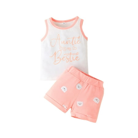 Suanret Newborn Baby Boys Girls Casual 2Pcs Clothes Sets Letter Print Round Neck Vest Cartoon Bear Head Print Shorts Pink 3-6 Months
Suanret Newborn Baby Boys Girls Casual 2Pcs Clothes Sets Letter Print Round Neck Vest Cartoon Bear Head Print Shorts Pink 3-6 Months