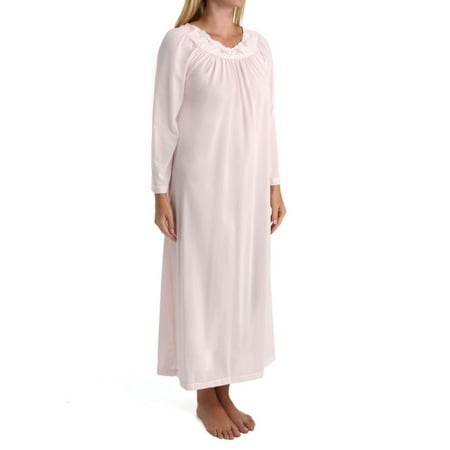 Women s Shadowline 33280 Petals 53 Inch Long Sleeve Gown (Pink M)