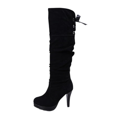 ZMHEGW Womens Boots Knee High Heeled Long Boots Shoes