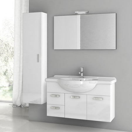 ACF by Nameeks ACF PH06-GW Phinex 39-in. Single Bathroom Vanity Set - Glossy White