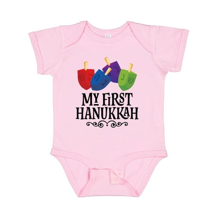 Inktastic First Hanukkah Childs Dreidel Gift Baby Boy or Baby Girl Bodysuit