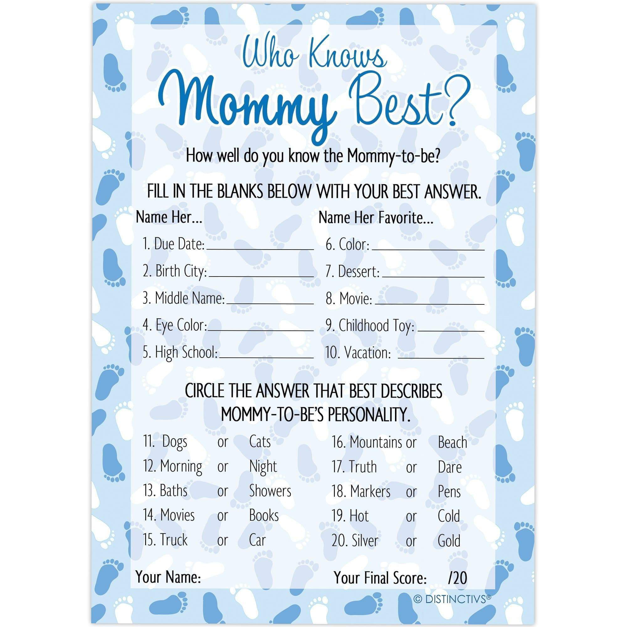 It S A Boy Who Knows Mommy Best Baby Shower Party Game Guests