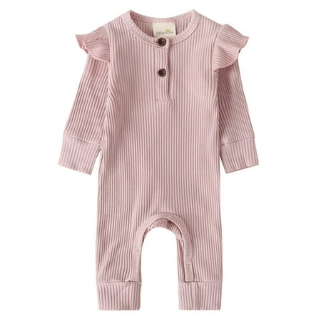 Canrulo Infant Kids Baby Girl Boy Solid Color Long Ruffle Sleeve O-Neck Ribbed Jumpsuit Pink 12-18 Months
Canrulo Infant Kids Baby Girl Boy Solid Color Long Ruffle Sleeve O-Neck Ribbed Jumpsuit Pink 12-18 Months