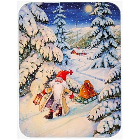 Christmas Gnome Pulling a Sled Glass Large Cutting Board