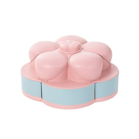 LnjYIGJ Hot Double Layer Candy And Dried Fruit Plate Creative Rotating Design Dessert Plate