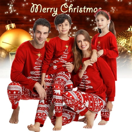 Christmas Pajamas for Family Matching Family Christmas PJs Sets Printed Top Sleepwear