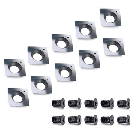15X15X2.5mm R100-81° Carbide Inserts Shelix Cutterhead with 4inch Edge Radius 10 Packs with Screws