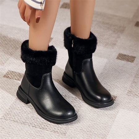 Christmas Ladies Fashion Leather Suede Splicing Plush Short Boots Plush Side Zipper Snow Boots
Christmas Ladies Fashion Leather Suede Splicing Plush Short Boots Plush Side Zipper Snow Boots