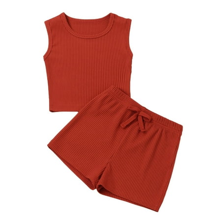 TAIAOJING Baby Toddler Boy Summer Outfits Kids Girls Spring Solid Ribbed Cotton Sleeveless Tops Shorts Clothes Set 4-5 Years
TAIAOJING Baby Toddler Boy Summer Outfits Kids Girls Spring Solid Ribbed Cotton Sleeveless Tops Shorts Clothes Set 4-5 Years