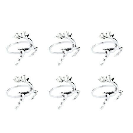 6 PCS Elk Deer Napkin Rings Table Decorative Ornament for Christmas Wedding Parties Everyday Use (Silver)
6 PCS Elk Deer Napkin Rings Table Decorative Ornament for Christmas Wedding Parties Everyday Use (Silver)