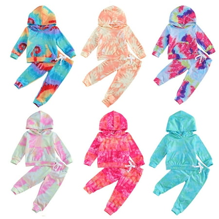 GuliriFei Toddler Baby Girls Sweatsuit Long-sleeve Tie Dye Hoodie Sweatshirt with Joggers Pants Fall Winter 2-piece Hooded Outfits Set
GuliriFei Toddler Baby Girls Sweatsuit Long-sleeve Tie Dye Hoodie Sweatshirt with Joggers Pants Fall Winter 2-piece Hooded Outfits Set