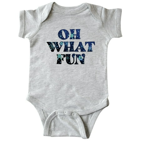 Inktastic Oh What Fun Christmas with Snow Gift Baby Boy or Baby Girl Bodysuit