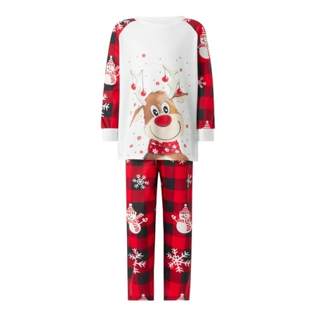 Calsunbaby Family Matching Christmas Pajamas Baby Romper/Cartoon Elk Print Long Sleeve Tops + Snowman Snowflake Print Plaid Pants Set
Calsunbaby Family Matching Christmas Pajamas Baby Romper/Cartoon Elk Print Long Sleeve Tops + Snowman Snowflake Print Plaid Pants Set