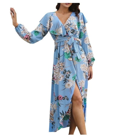 COBKK Womens Cute Dresses Long Sleeve V-Neck Dress Women s Lantern Sleeved Long Sleeved One-piece Dress With Floral Wrapping Split Hem Boho Dresses For Women Blue M Belle Engagement Dresses
COBKK Womens Cute Dresses Long Sleeve V-Neck Dress Women s Lantern Sleeved Long Sleeved One-piece Dress With Floral Wrapping Split Hem Boho Dresses For Women Blue M Belle Engagement Dresses