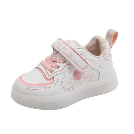 

Children Shoes LED Lighting Casual Shoes Boys Girls Students White Pink Cute Soft Sole Sport Sneakers