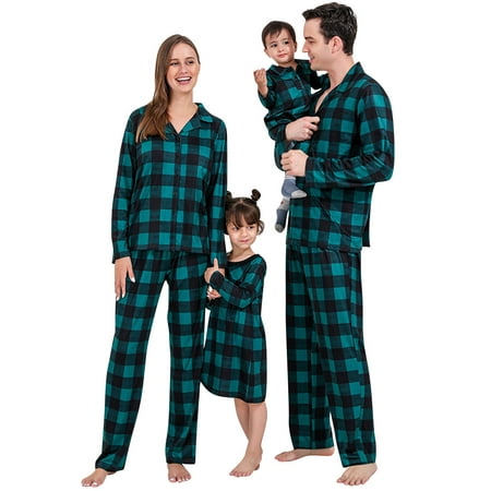 QAFOPEH Women Plaid Print Button Down Shirts Long Pants Christmas Day Family Pajamas Sets
QAFOPEH Women Plaid Print Button Down Shirts Long Pants Christmas Day Family Pajamas Sets