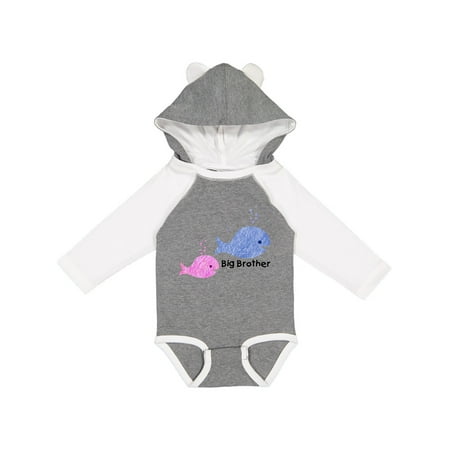 Inktastic Big Brother with Lil Sister Gift Baby Boy Long Sleeve Bodysuit