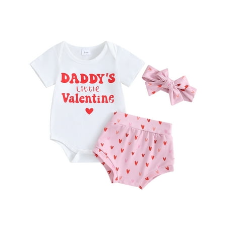 Mevireiy My First Valentines Day Outfit Short Sleeve Romper Heart Print Bloomer Shorts Pink 12-18 Months
Mevireiy My First Valentines Day Outfit Short Sleeve Romper Heart Print Bloomer Shorts Pink 12-18 Months