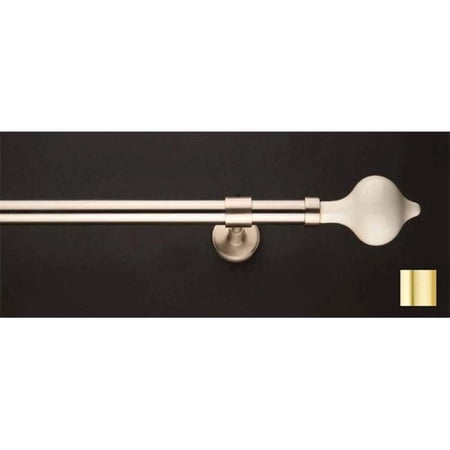 Flora 1162 Curtain Rod Set - 1 in. - Matte Brass - 48 in.