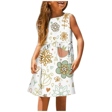 Girl Toddler Dresses Girls Fashion Cute Spring And Summer Printed Round Neck Sleeveless Casual Dress (1) Everyday Dresses Yellow 130
Girl Toddler Dresses Girls Fashion Cute Spring And Summer Printed Round Neck Sleeveless Casual Dress (1) Everyday Dresses Yellow 130