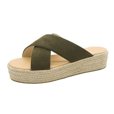 ZTTD Women s Shoes Wear Straw Woven Wedge Heel Solid Color Flat Slippers Women s Slipper A
ZTTD Women s Shoes Wear Straw Woven Wedge Heel Solid Color Flat Slippers Women s Slipper A
