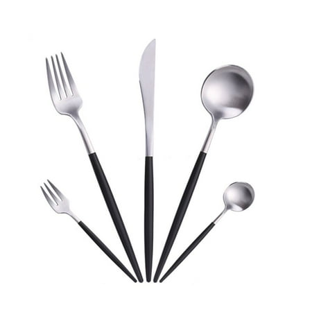 Matte Pink Gold Cutlery Set 304 Stainless Steel Dinnerware Silverware Flatware Set Dining Knife Fork Spoon Chopsticks Tableware
