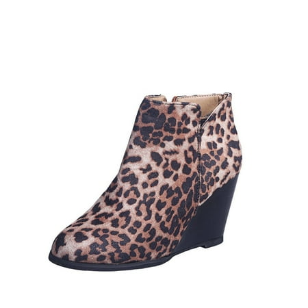 Womens Ankle Booties Vintage Leopard Wedge Heel Round Head Side Zipper Boots Chunky Comfortable Leather Short Ankle Boots Western Chelsea Bootie
Womens Ankle Booties Vintage Leopard Wedge Heel Round Head Side Zipper Boots Chunky Comfortable Leather Short Ankle Boots Western Chelsea Bootie