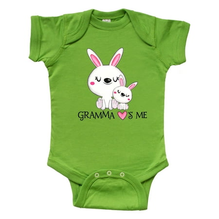 Inktastic Gramma Loves Me- bunny family Gift Baby Boy or Baby Girl Bodysuit