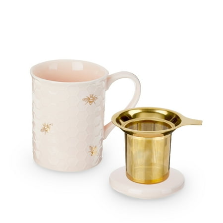 Pinky Up Annette Honeycomb Pink Ceramic Tea Mug and Infuser Loose Leaf Tea Accessories Travel Tea Cup 12 oz Capacity
Pinky Up Annette Honeycomb Pink Ceramic Tea Mug and Infuser Loose Leaf Tea Accessories Travel Tea Cup 12 oz Capacity