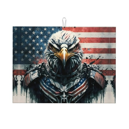 Large Dish Drying Mats for Kitchen Counter - Angry American Eagle Flag 18x24In Anti-Slip Absorbent Microfiber Drying Mat for Kitchen Counter Mat Dish Rack Mat with Hanging Loop
Large Dish Drying Mats for Kitchen Counter - Angry American Eagle Flag 18x24In Anti-Slip Absorbent Microfiber Drying Mat for Kitchen Counter Mat Dish Rack Mat with Hanging Loop