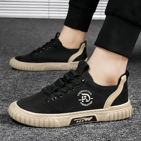 NEGJ Men Sneakers Low Top Breathable Casual Sneakers Walking Shoes Canvas