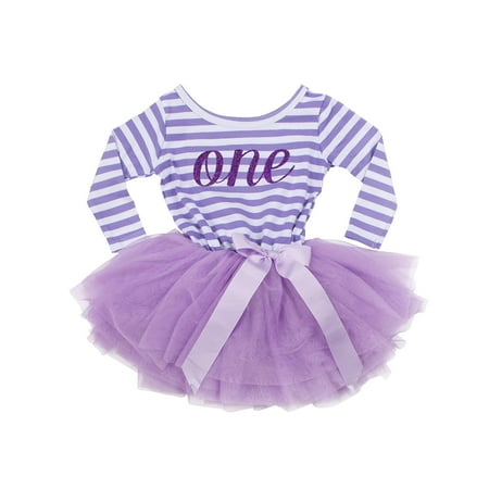 Grace and Lucille 1st Birthday Dress - Purple Striped Long Sleeve Dress with Tutu Purple Script (6-12 Months)
Grace and Lucille 1st Birthday Dress - Purple Striped Long Sleeve Dress with Tutu Purple Script (6-12 Months)