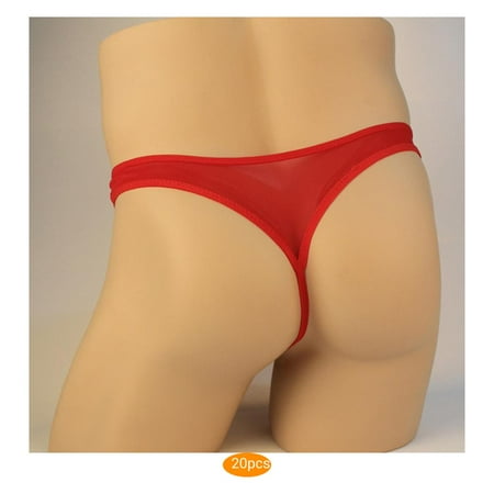 20pcs Men s Mesh Thong Transprant Underwear Men Briefs Lingerie