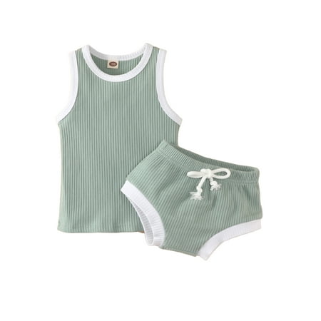 jaweiw Baby Boys Girls Clothes Set Ribbed Knit Stitching Round Neck Sleeveless Tank Tops + High Waist Shorts Set
jaweiw Baby Boys Girls Clothes Set Ribbed Knit Stitching Round Neck Sleeveless Tank Tops + High Waist Shorts Set