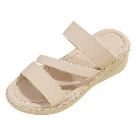 Ladies Summer Fashion Solid Colour Open Toe Slope Heel Thick Bottom Beach Outside Wear Large Size Sandals Slippers
Ladies Summer Fashion Solid Colour Open Toe Slope Heel Thick Bottom Beach Outside Wear Large Size Sandals Slippers