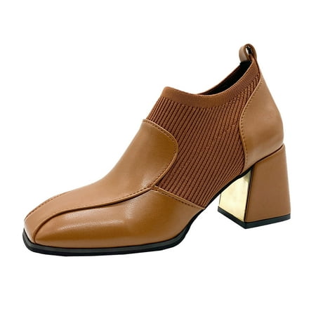 ASEIDFNSA Pig Slippers for Women Women Boots No Heel Women Ankle Boots Fashionable Leather Panel Comfortable Square Toe Square Heel Thick Heel
ASEIDFNSA Pig Slippers for Women Women Boots No Heel Women Ankle Boots Fashionable Leather Panel Comfortable Square Toe Square Heel Thick Heel